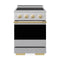 ZLINE Autograph Edition 24-Inch 3.2 cu. ft. Marino Induction Range with 3 Element Cooktop and Electric Convection Oven in Satin Stainless Steel with Polished Gold Accents (MINRSZ-24-G)