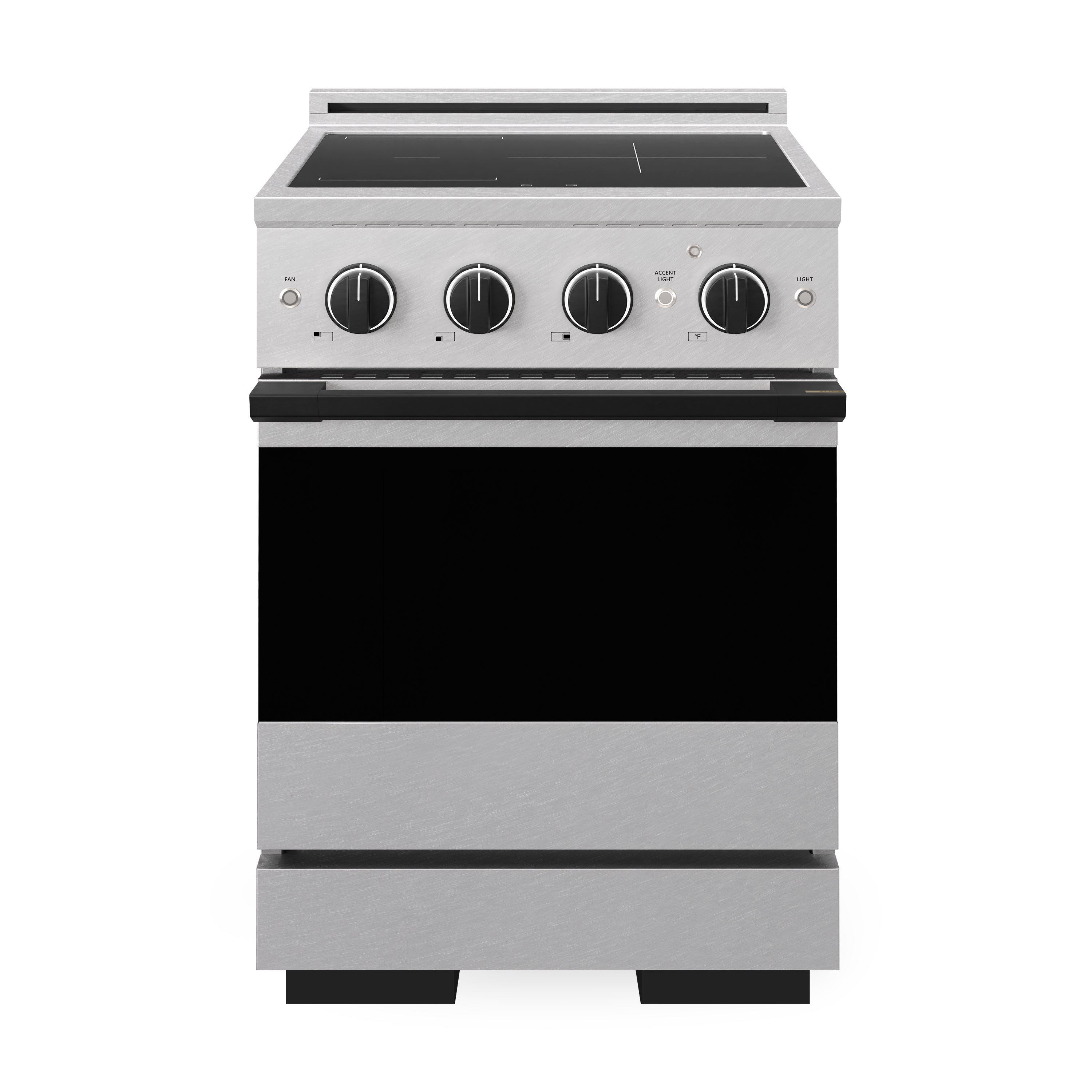 ZLINE Autograph Edition 24-Inch 3.2 cu. ft. Marino Induction Range with 3 Element Cooktop and Electric Convection Oven in Satin Stainless Steel with Matte Black Accents (MINRSZ-24-MB)