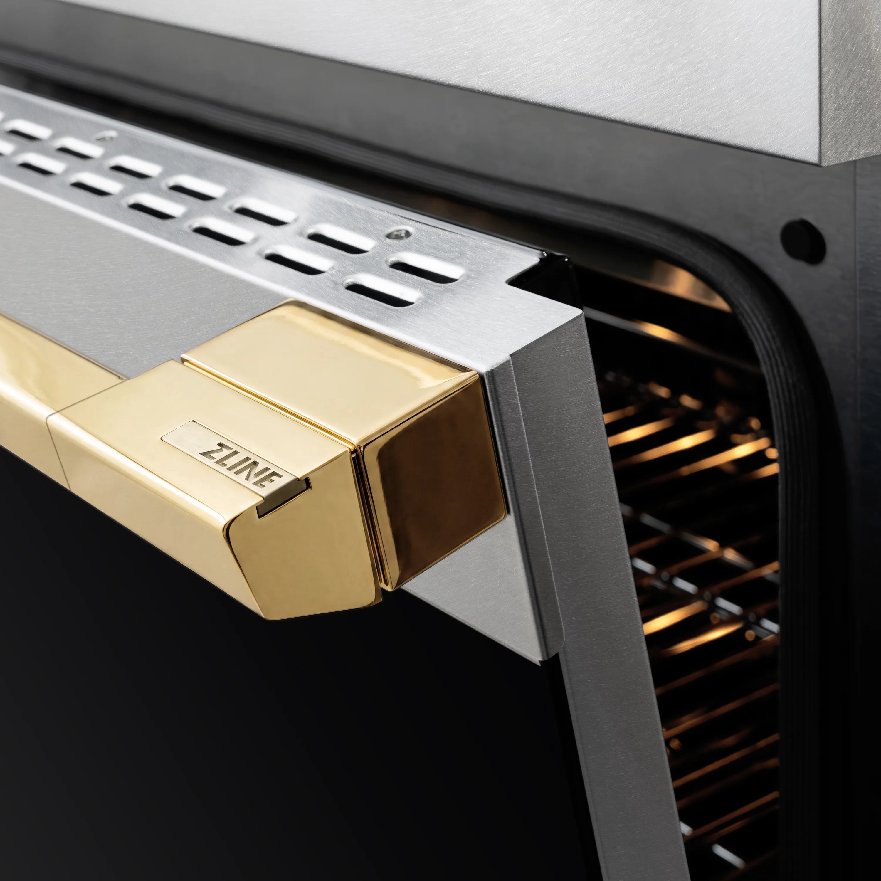 ZLINE Autograph Edition 36-Inch 5.2 cu. ft. Marino Induction Range with 5 Element Cooktop and Electric Convection Oven in Satin Stainless Steel with Polished Gold Accents (MINRSZ-36-G)