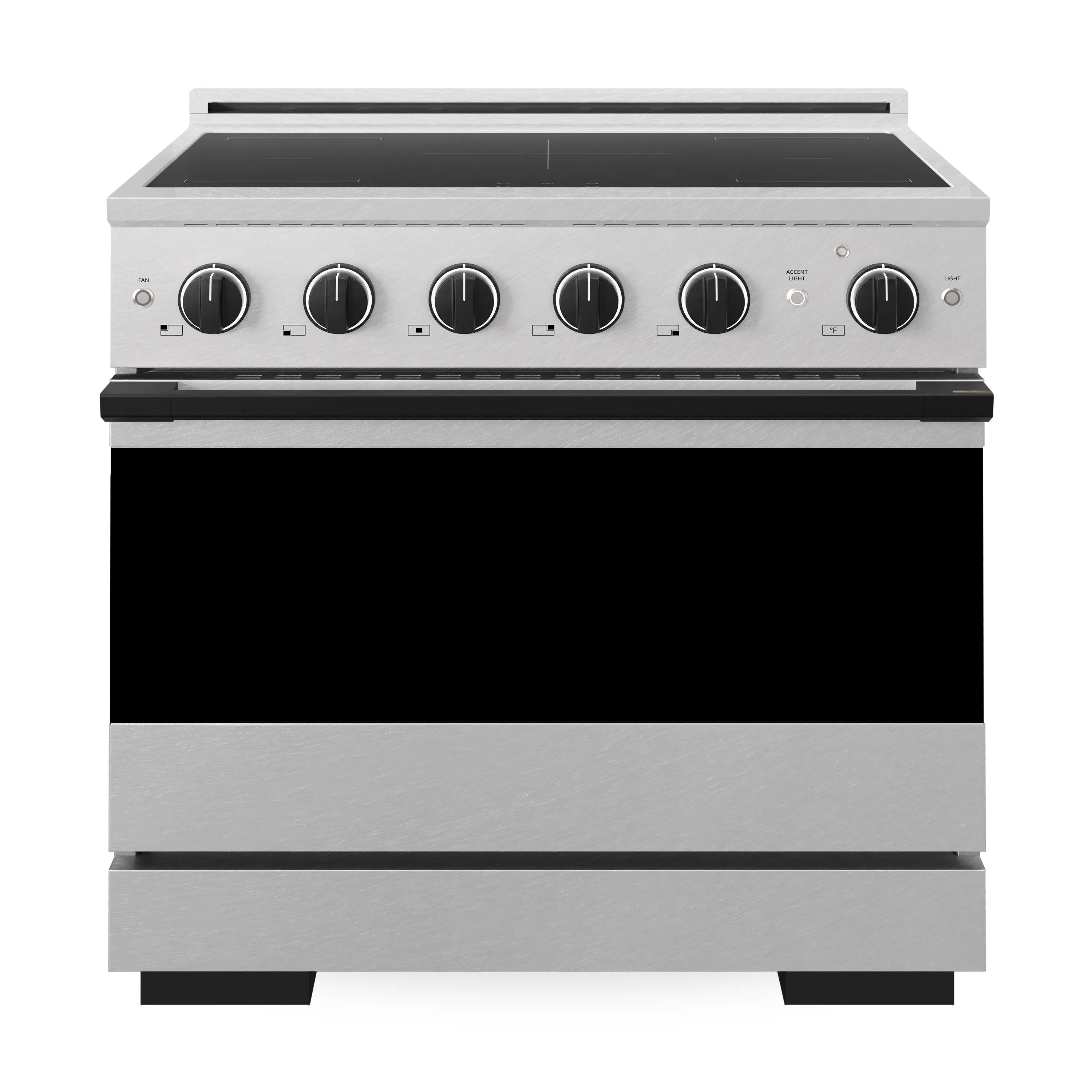 ZLINE Autograph Edition 36-Inch 5.2 cu. ft. Marino Induction Range with 5 Element Cooktop and Electric Convection Oven in Satin Stainless Steel with Matte Black Accents (MINRSZ-36-MB)