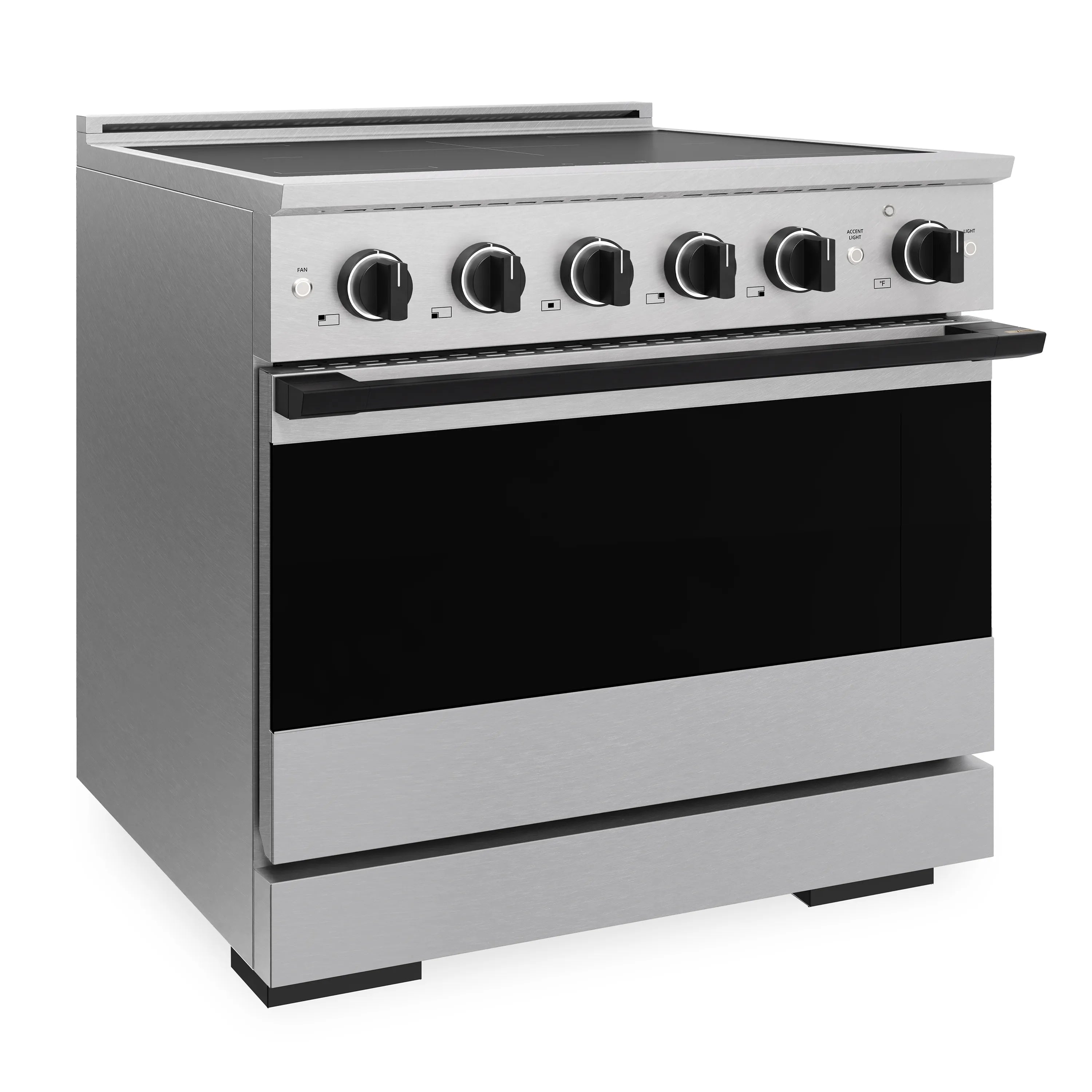 ZLINE Autograph Edition 36-Inch 5.2 cu. ft. Marino Induction Range with 5 Element Cooktop and Electric Convection Oven in Satin Stainless Steel with Matte Black Accents (MINRSZ-36-MB)
