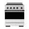 ZLINE Autograph Edition 30-Inch 4.2 Cu. Ft. Marino Induction Range with 4 Element Cooktop and Electric Convection Oven in Satin Stainless Steel with White Matte Door and Matte Black Accents (MINRSZ-WM-30-MB)