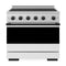 ZLINE Autograph Edition 36-Inch 5.2 Cu. Ft. Marino Induction Range with 5 Element Cooktop and Electric Convection Oven in Satin Stainless Steel with White Matte Door and Matte Black Accents (MINRSZ-WM-36-MB)
