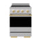 ZLINE Autograph Edition 24-Inch 3.2 cu. ft. Marino Induction Range with 3 Element Cooktop and Electric Convection Oven in Stainless Steel with Polished Gold Accents (MINRZ-24-G)