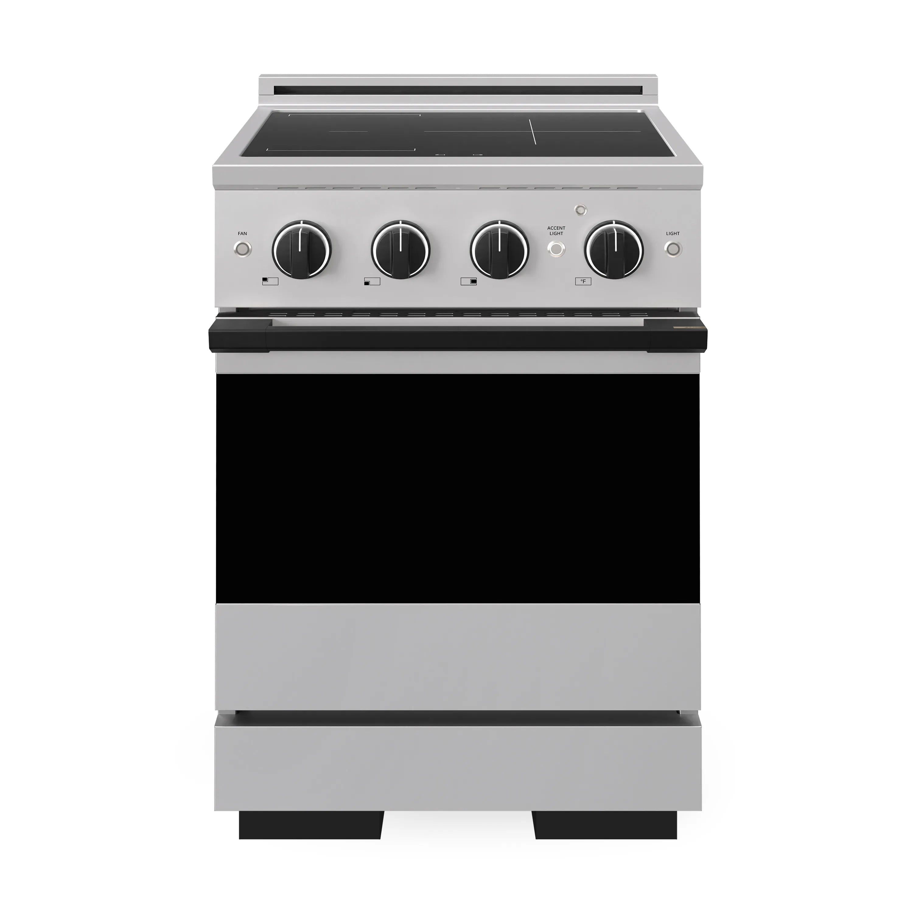 ZLINE Autograph Edition 24-Inch 3.2 cu. ft. Marino Induction Range with 3 Element Cooktop and Electric Convection Oven in Stainless Steel with Matte Black Accents (MINRZ-24-MB)