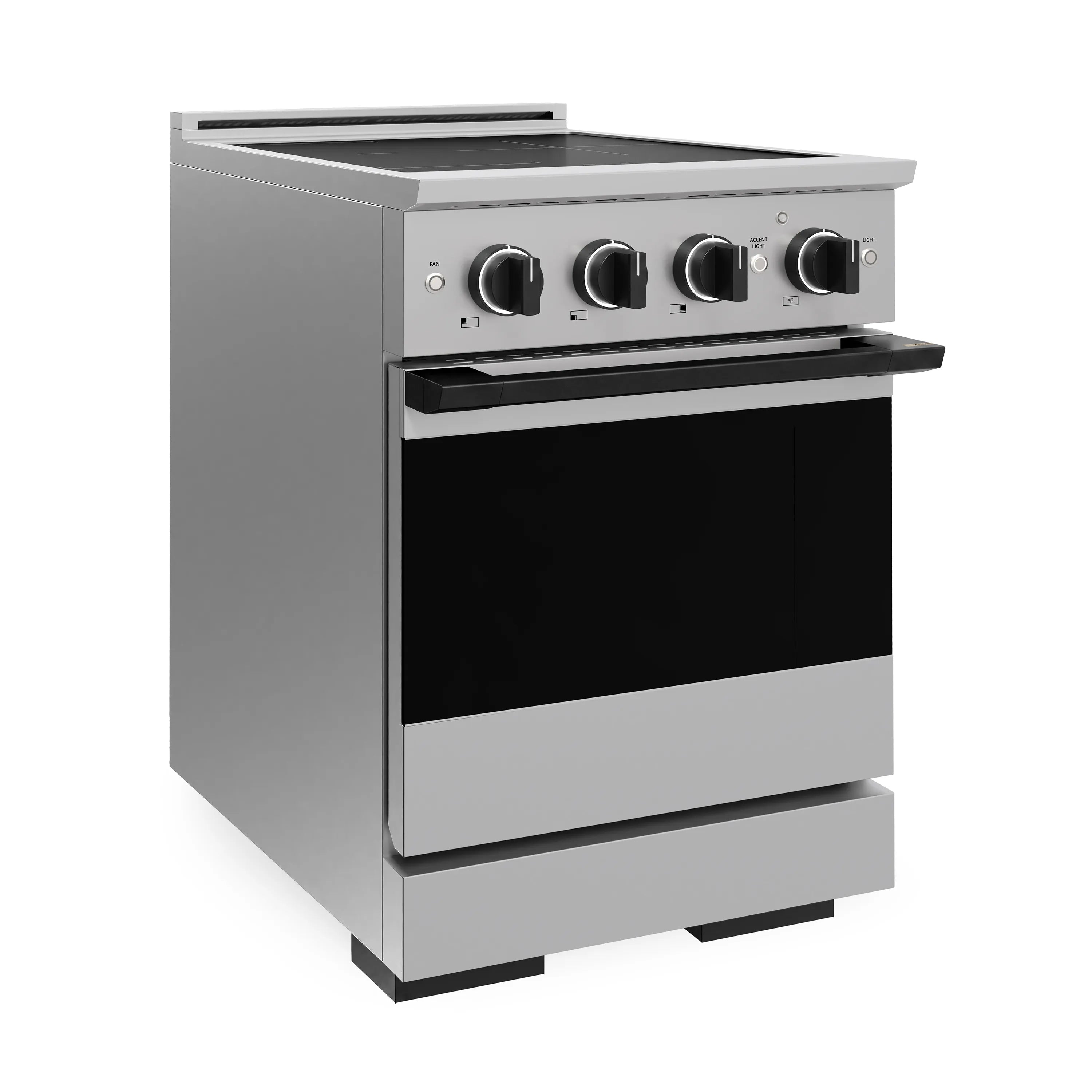 ZLINE Autograph Edition 24-Inch 3.2 cu. ft. Marino Induction Range with 3 Element Cooktop and Electric Convection Oven in Stainless Steel with Matte Black Accents (MINRZ-24-MB)
