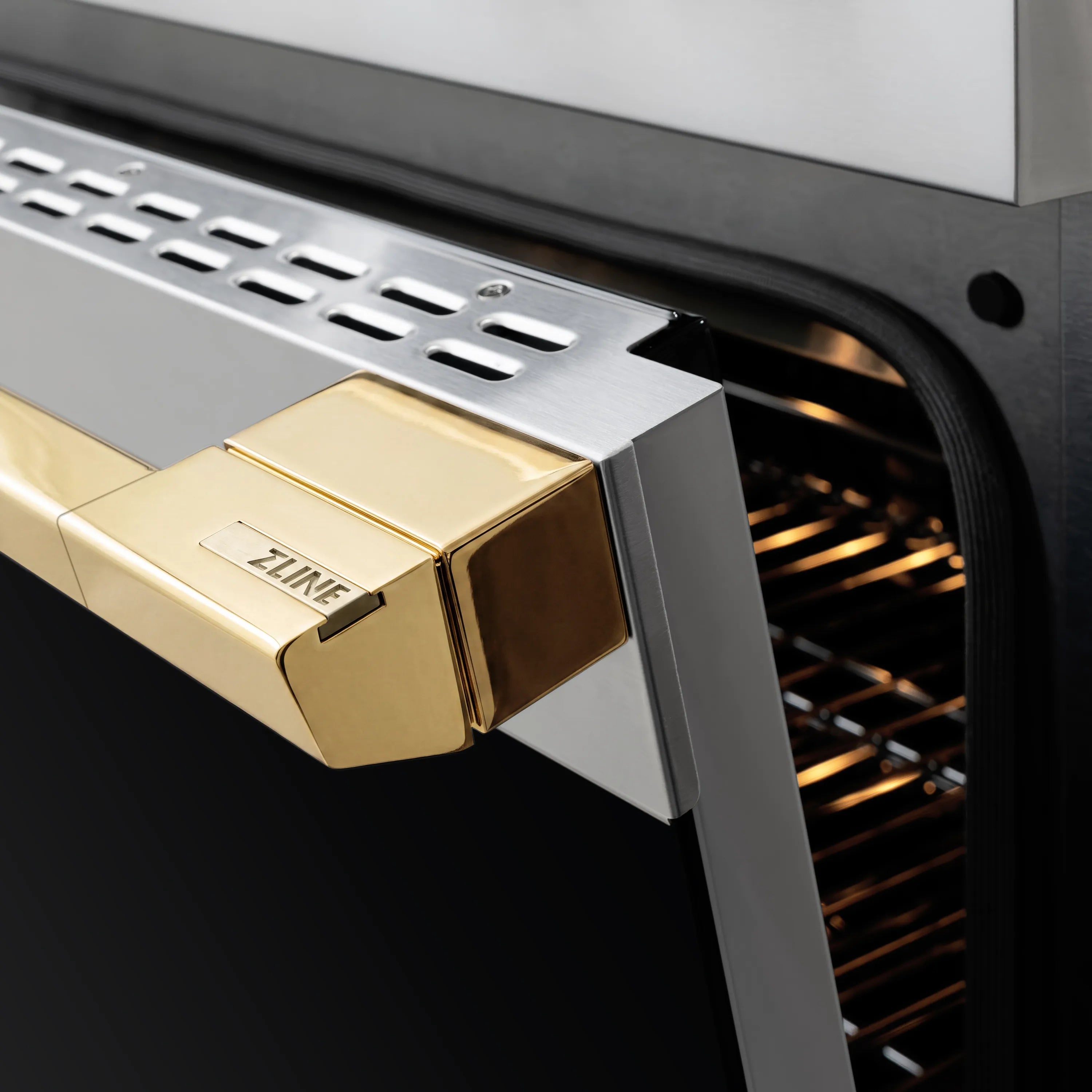 ZLINE Autograph Edition 30-Inch 4.2 cu. ft. Marino Induction Range with 4 Element Cooktop and Electric Convection Oven in Stainless Steel with Polished Gold Accents (MINRZ-30-G)