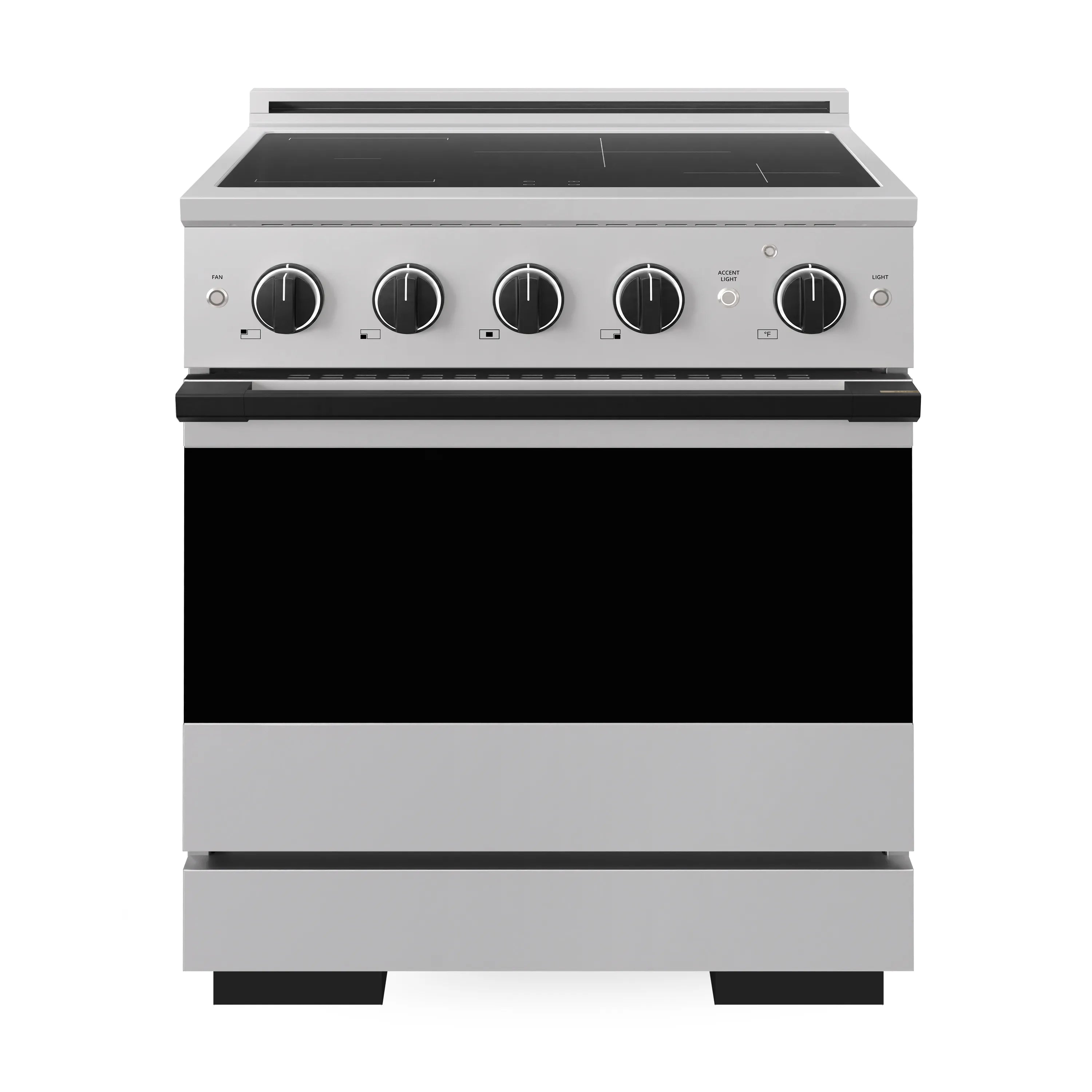 ZLINE Autograph Edition 30-Inch 4.2 cu. ft. Marino Induction Range with 4 Element Cooktop and Electric Convection Oven in Stainless Steel with Matte Black Accents (MINRZ-30-MB)