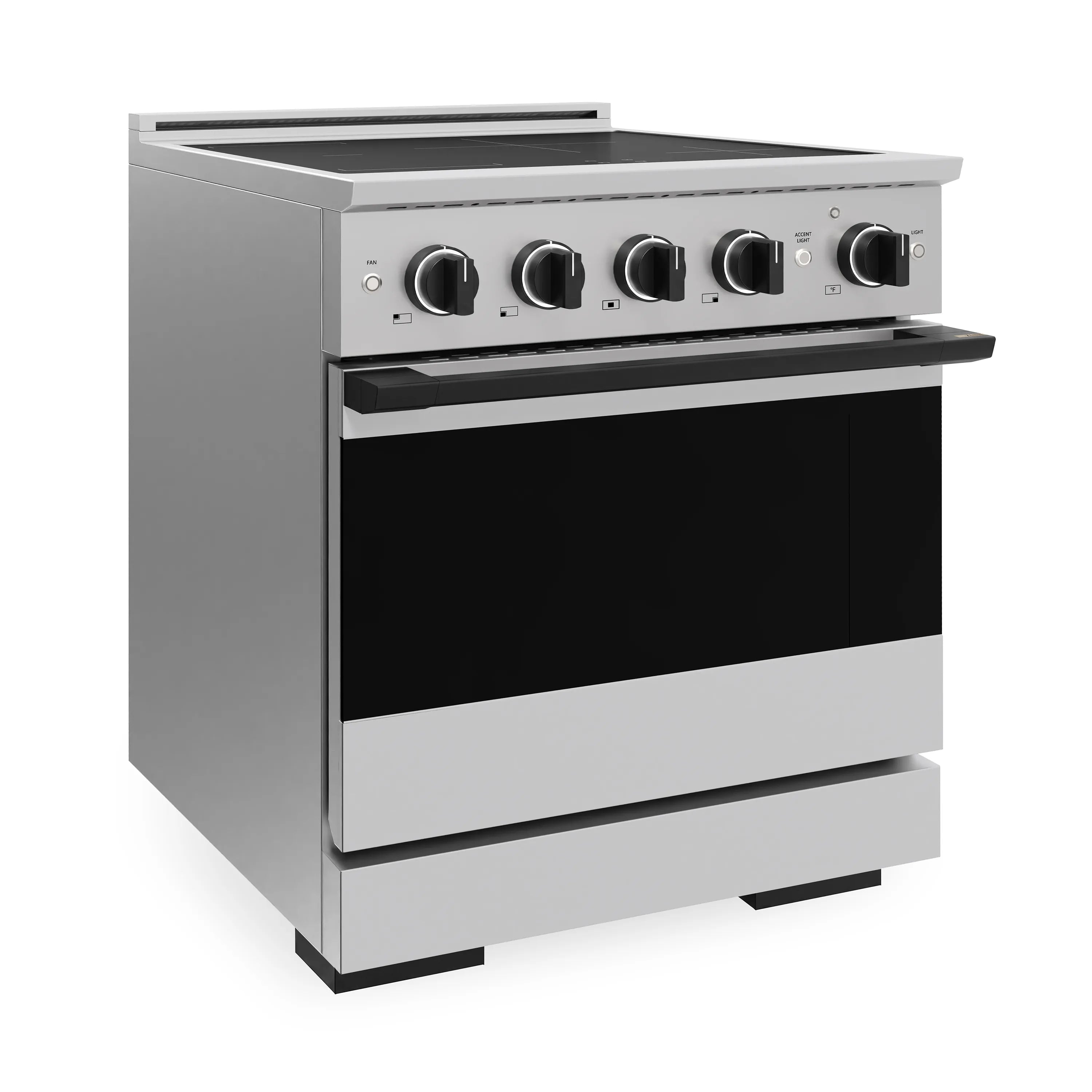 ZLINE Autograph Edition 30-Inch 4.2 cu. ft. Marino Induction Range with 4 Element Cooktop and Electric Convection Oven in Stainless Steel with Matte Black Accents (MINRZ-30-MB)