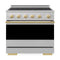 ZLINE Autograph Edition 36-Inch 5.2 cu. ft. Marino Induction Range with 5 Element Cooktop and Electric Convection Oven in Stainless Steel with Polished Gold Accents (MINRZ-36-G)