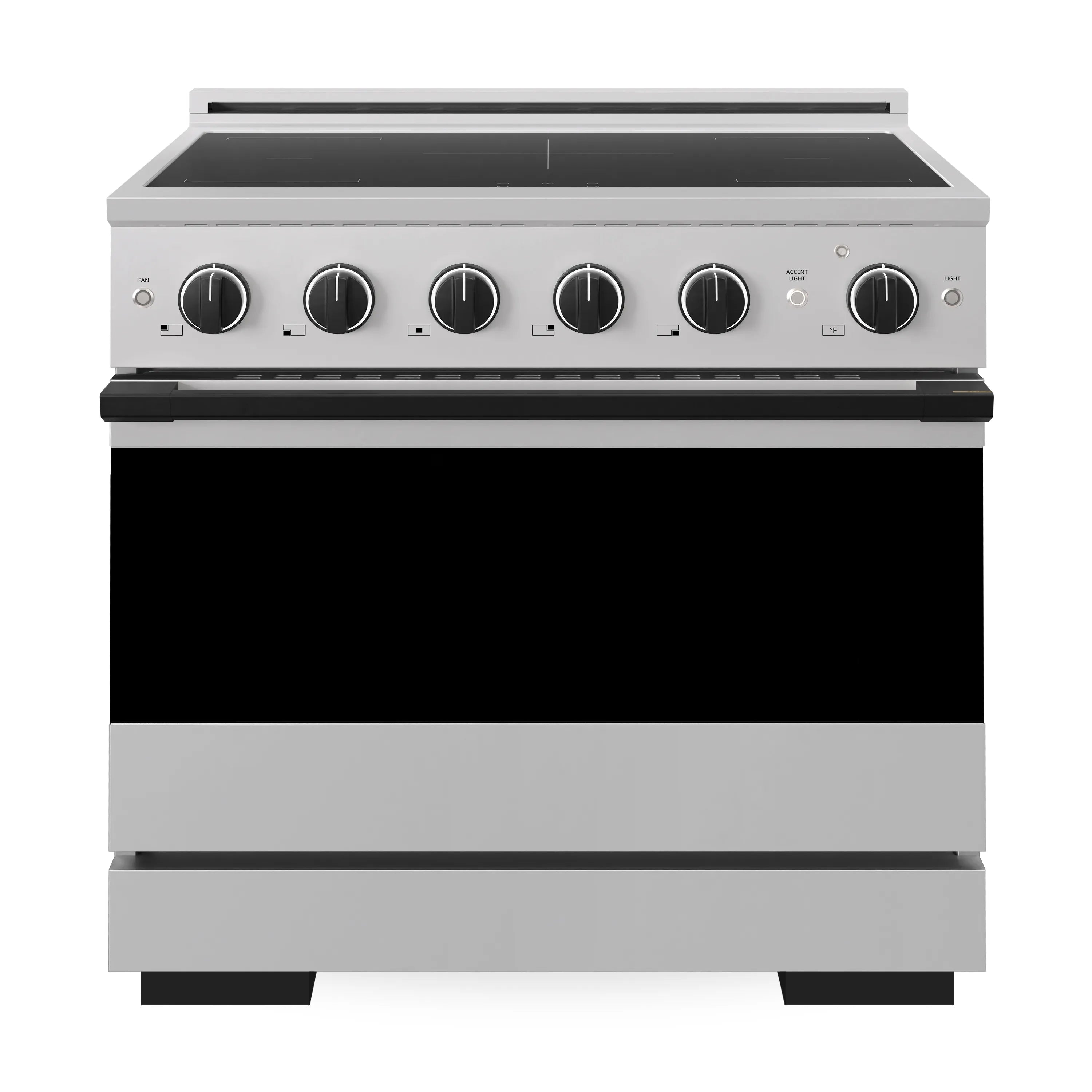 ZLINE Autograph Edition 36-Inch 5.2 cu. ft. Marino Induction Range with 5 Element Cooktop and Electric Convection Oven in Stainless Steel with Matte Black Accents (MINRZ-36-MB)