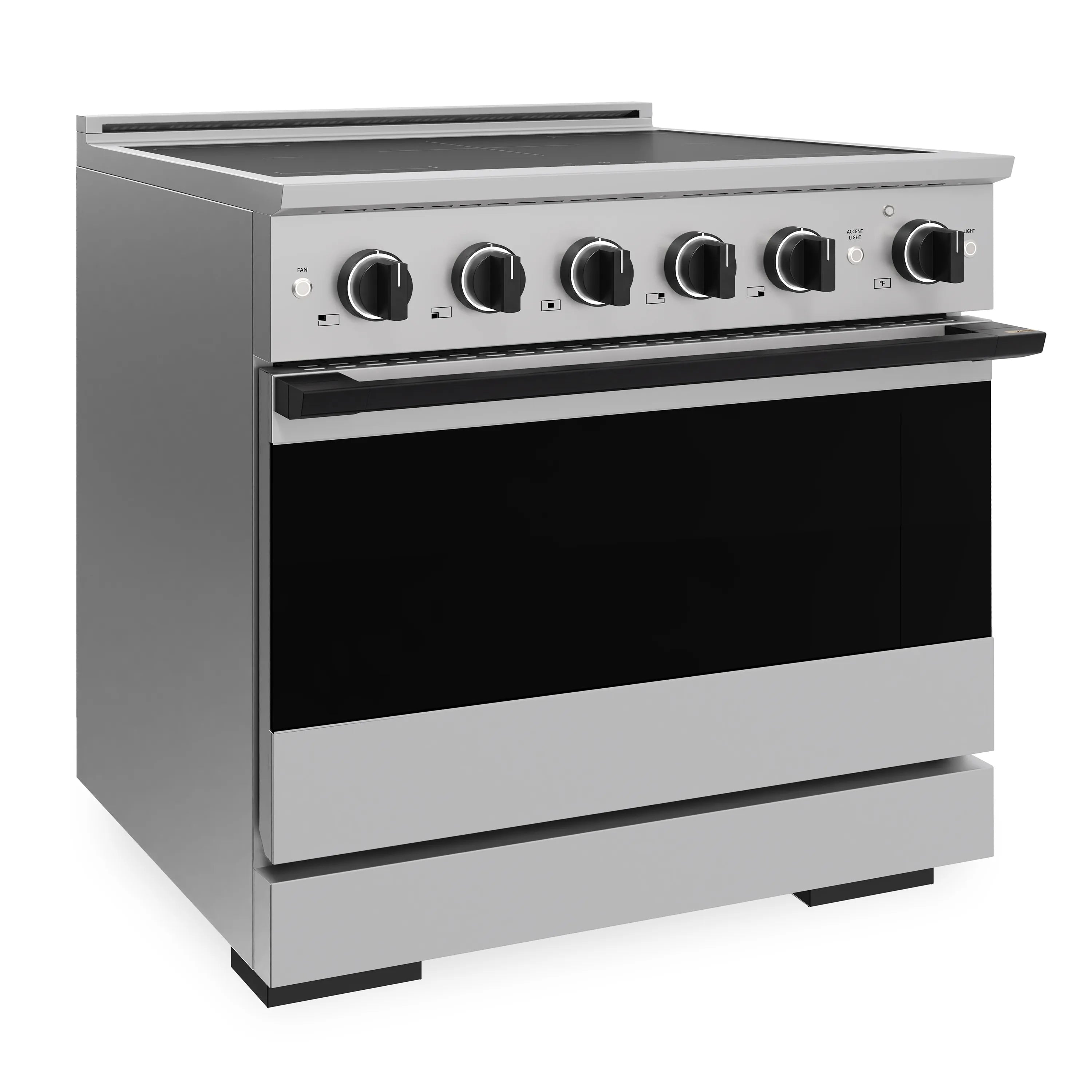 ZLINE Autograph Edition 36-Inch 5.2 cu. ft. Marino Induction Range with 5 Element Cooktop and Electric Convection Oven in Stainless Steel with Matte Black Accents (MINRZ-36-MB)