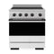 ZLINE Autograph Edition 30-Inch 4.2 cu. ft. Marino Induction Range with 4 Element Cooktop and Electric Convection Oven in Stainless Steel with White Matte Door and Matte Black Accents (MINRZ-WM-30-MB)