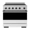 ZLINE Autograph Edition 36-Inch 5.2 cu. ft. Marino Induction Range with 5 Element Cooktop and Electric Convection Oven in Stainless Steel with White Matte Door and Matte Black Accents (MINRZ-WM-36-MB)