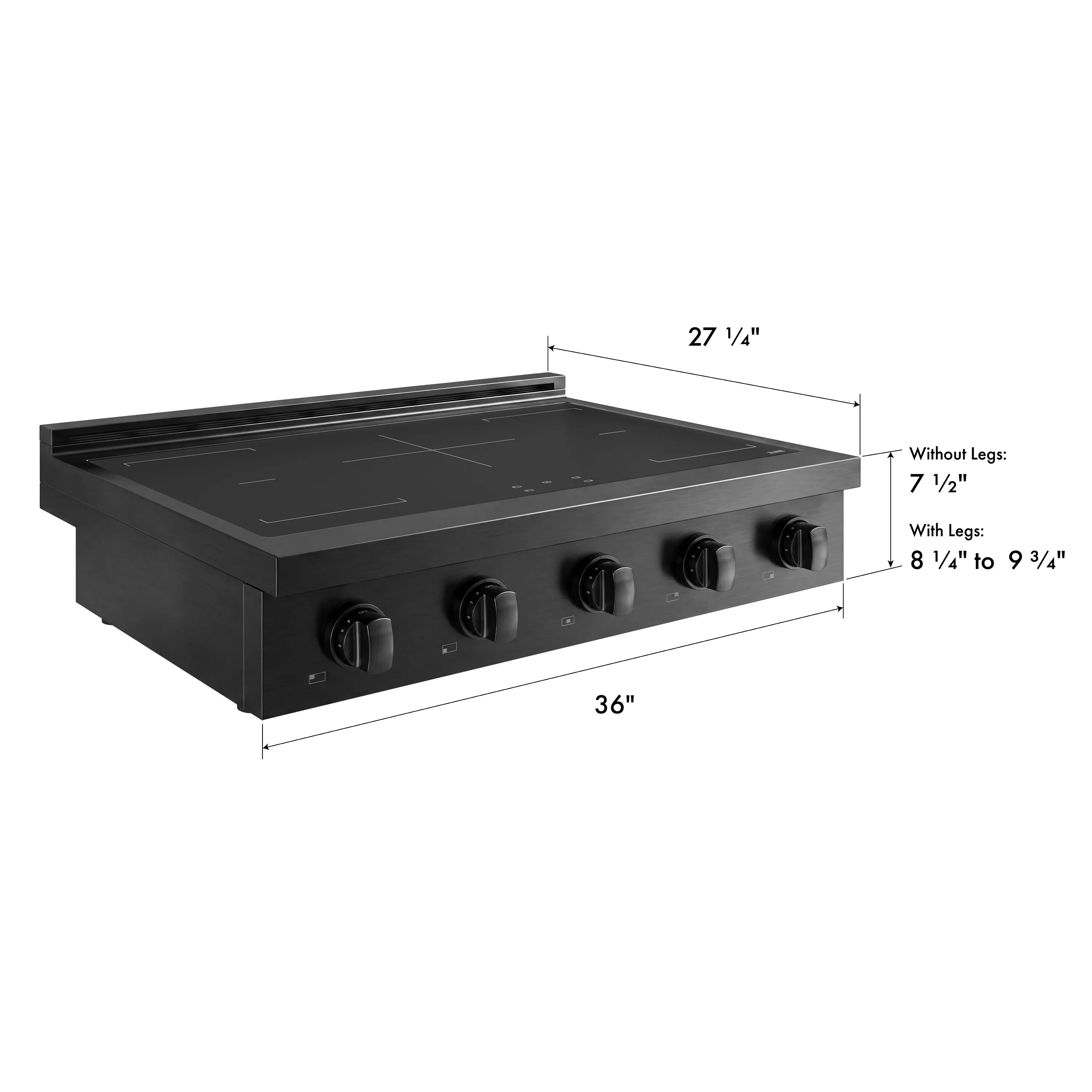 ZLINE 36-Inch Paramount Induction Rangetop with 5 Element Cooktop in Black Stainless Steel (SINRTB-36)