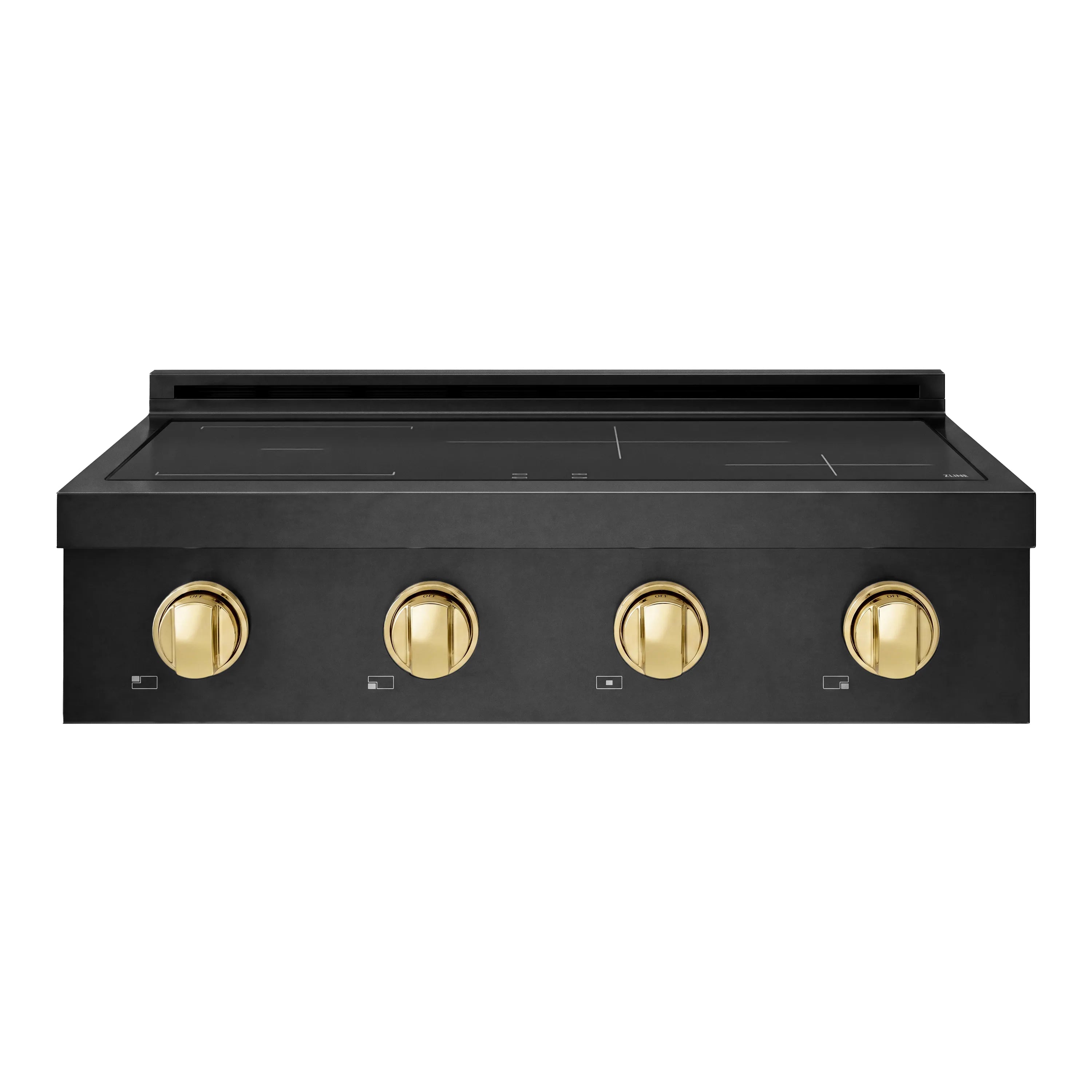ZLINE Autograph Edition 30-Inch Paramount Induction Rangetop with 4 Element Cooktop in Black Stainless Steel and Polished Gold Accents (SINRTBZ-30-G)