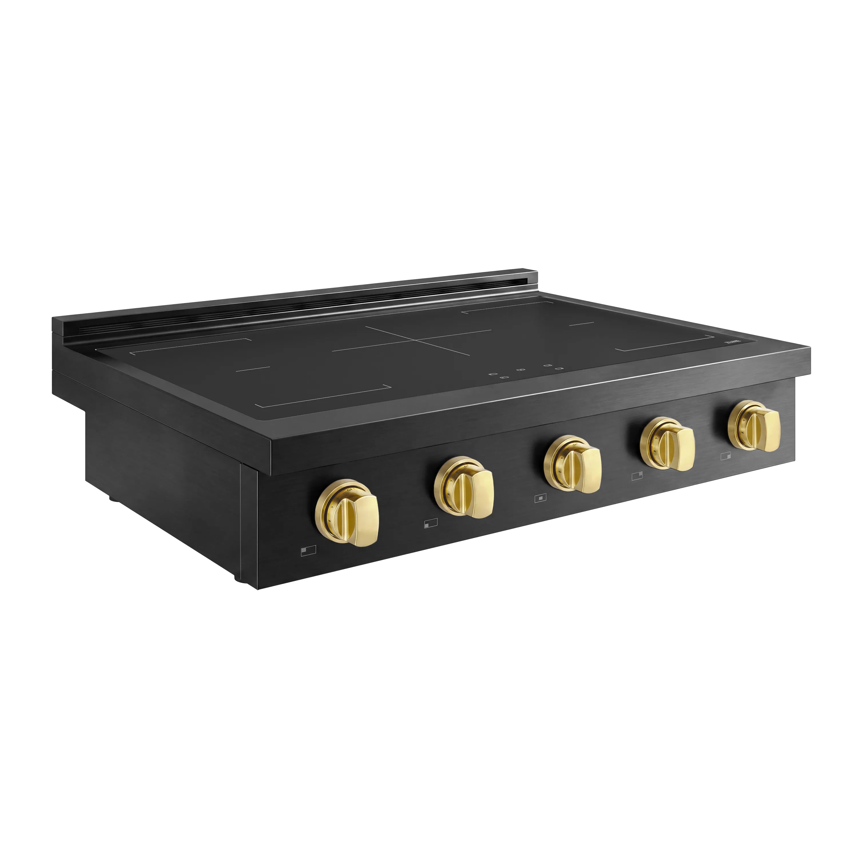 ZLINE Autograph Edition 36-Inch Paramount Induction Rangetop with 5 Element Cooktop in Black Stainless Steel and Polished Gold Accents (SINRTBZ-36-G)
