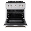 ZLINE 30-Inch 4.2 cu. ft. Paramount Dual Fuel Range with 4 Burner DuoPro™ Cooktop and Electric Convection Oven in Satin Stainless Steel (PSDRS-30)
