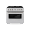 ZLINE 36-Inch 5.2 cu. ft. Paramount Dual Fuel Range with 6 Burner DuoPro™ Cooktop and Electric Convection Oven in Satin Stainless Steel (PSDRS-36)