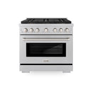 ZLINE 36-Inch 5.2 cu. ft. Paramount Dual Fuel Range with 6 Burner DuoPro™ Cooktop and Electric Convection Oven in Satin Stainless Steel (PSDRS-36)