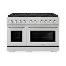 ZLINE 48-Inch 6.7 cu. ft. Paramount Dual Fuel Range with 8 Burner DuoPro™ Cooktop and Dual Ovens in Satin Stainless Steel (PSDRS-48)