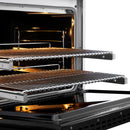 ZLINE 36-Inch 5.2 cu. ft. Paramount Dual Fuel Range with 6 Burner DuoPro™ Cooktop and Electric Convection Oven in Satin Stainless Steel with Black Matte Door (PSDRS-BLM-36)