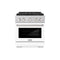 ZLINE 30-Inch 4.2 cu. ft. Paramount Dual Fuel Range with 4 Burner DuoPro™ Cooktop and Electric Convection Oven in Satin Stainless Steel with White Matte Door (PSDRS-WM-30)