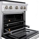 ZLINE 30-Inch 4.2 cu. ft. Paramount Dual Fuel Range with 4 Burner DuoPro™ Cooktop and Electric Convection Oven in Satin Stainless Steel with White Matte Door (PSDRS-WM-30)