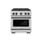 ZLINE Autograph Edition 30-Inch 4.2 cu. ft. Paramount Dual Fuel Range with 4 Burner DuoPro™ Cooktop and Electric Convection Oven in Satin Stainless Steel and Matte Black Accents (PSDRSZ-30-MB)