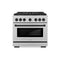 ZLINE Autograph Edition 36-Inch 5.2 cu. ft. Paramount Dual Fuel Range with 6 Burner DuoPro™ Cooktop and Electric Convection Oven in Satin Stainless Steel and Matte Black Accents (PSDRSZ-36-MB)