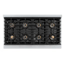 ZLINE Autograph Edition 48-Inch 6.7 cu. ft. Paramount Dual Fuel Range with 8 Burner DuoPro™ Cooktop and Dual Ovens in Satin Stainless Steel with White Matte Doors and Champagne Bronze Accents (PSDRSZ-WM-48-CB)