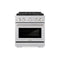 ZLINE 30-Inch 4.2 cu. ft. Paramount Gas Range with 4 Burner DuoPro™ Cooktop and Convection Gas Oven in Satin Stainless Steel (PSGRS-30)