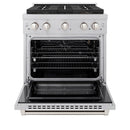 ZLINE 30-Inch 4.2 cu. ft. Paramount Gas Range with 4 Burner DuoPro™ Cooktop and Convection Gas Oven in Satin Stainless Steel (PSGRS-30)