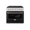 ZLINE 36-Inch 5.2 cu. ft. Paramount Gas Range with 6 Burner DuoPro™ Cooktop and Convection Gas Oven in Satin Stainless Steel with Black Matte Door (PSGRS-BLM-36)