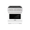 ZLINE 30-Inch 4.2 cu. ft. Paramount Gas Range with 4 Burner DuoPro™ Cooktop and Convection Gas Oven in Satin Stainless Steel with White Matte Door (PSGRS-WM-30)