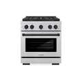ZLINE Autograph Edition 30-Inch 4.2 cu. ft. Paramount Gas Range with 4 Burner DuoPro™ Cooktop and Convection Gas Oven in Satin Stainless Steel and Matte Black Accents (PSGRSZ-30-MB)
