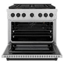 ZLINE Autograph Edition 36-Inch 5.2 cu. ft. Paramount Gas Range with 6 Burner DuoPro™ Cooktop and Convection Gas Oven in Satin Stainless Steel and Matte Black Accents (PSGRSZ-36-MB)