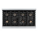 ZLINE Autograph Edition 48-Inch 6.7 cu. ft. Paramount Gas Range with 8 Burner DuoPro™ Cooktop and Dual Ovens in Satin Stainless Steel and Champagne Bronze Accents (PSGRSZ-48-CB)