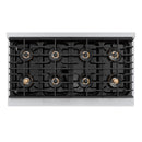 ZLINE Autograph Edition 48-Inch 6.7 cu. ft. Paramount Gas Range with 8 Burner DuoPro™ Cooktop and Dual Ovens in Satin Stainless Steel and Polished Gold Accents (PSGRSZ-48-G)