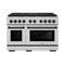 ZLINE Autograph Edition 48-Inch 6.7 cu. ft. Paramount Gas Range with 8 Burner DuoPro™ Cooktop and Dual Ovens in Satin Stainless Steel and Matte Black Accents (PSGRSZ-48-MB)
