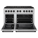 ZLINE Autograph Edition 48-Inch 6.7 cu. ft. Paramount Gas Range with 8 Burner DuoPro™ Cooktop and Dual Ovens in Satin Stainless Steel and Matte Black Accents (PSGRSZ-48-MB)