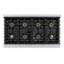 ZLINE Autograph Edition 48-Inch 6.7 cu. ft. Paramount Gas Range with 8 Burner DuoPro™ Cooktop and Dual Ovens in Satin Stainless Steel and Matte Black Accents (PSGRSZ-48-MB)