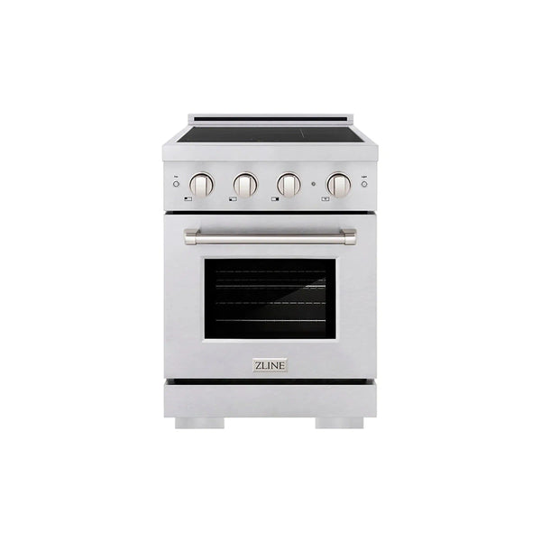 ZLINE 24-Inch, 3.2 Cu. Ft. Paramount Induction Range with 3 Element Cooktop and Electric Convection Oven in Satin Stainless Steel (SINRS-24)