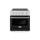 ZLINE 30-Inch 4.2 Cu. Ft. Paramount Induction Range with 4 Element Cooktop and Electric Convection Oven in Satin Stainless Steel with Black Matte Door (SINRS-BLM-30)
