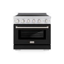 ZLINE 36-Inch 5.2 cu. ft. Paramount Induction Range with 5 Element Cooktop and Electric Convection Oven in Satin Stainless Steel with Black Matte Door (SINRS-BLM-36)