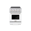 ZLINE 24-Inch 3.2 Cu. Ft. Paramount Induction Range with 3 Element Cooktop and Electric Convection Oven in Satin Stainless Steel with White Matte Door (SINRS-WM-24)