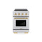 ZLINE Autograph Edition 24-Inch 3.2 Cu. Ft. Paramount Induction Range with 3 Element Cooktop and Electric Convection Oven in Satin Stainless Steel with Polished Gold Accents (SINRSZ-24-G)