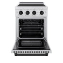 ZLINE Autograph Edition 24-Inch 3.2 Cu. Ft. Paramount Induction Range with 3 Element Cooktop and Electric Convection Oven in Satin Stainless Steel with Matte Black Accents (SINRSZ-24-MB)