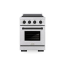 ZLINE Autograph Edition 24-Inch 3.2 Cu. Ft. Paramount Induction Range with 3 Element Cooktop and Electric Convection Oven in Satin Stainless Steel with Matte Black Accents (SINRSZ-24-MB)