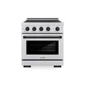 ZLINE Autograph Edition 30-Inch 4.2 Cu. Ft. Paramount Induction Range with 4 Element Cooktop and Electric Convection Oven in Satin Stainless Steel with Matte Black Accents (SINRSZ-30-MB)